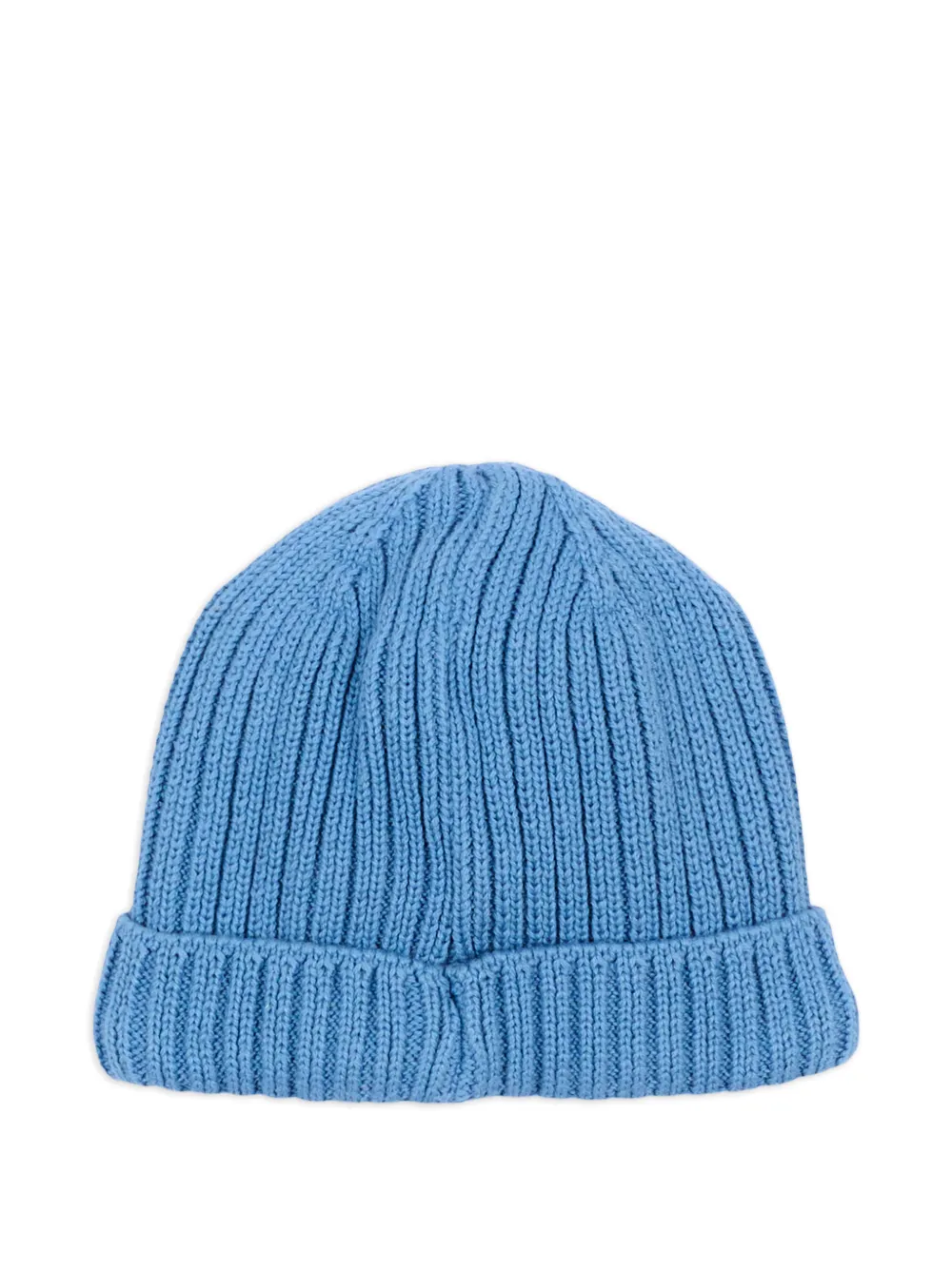 Petit Bateau Ribgebreide muts met logo-patch Blauw