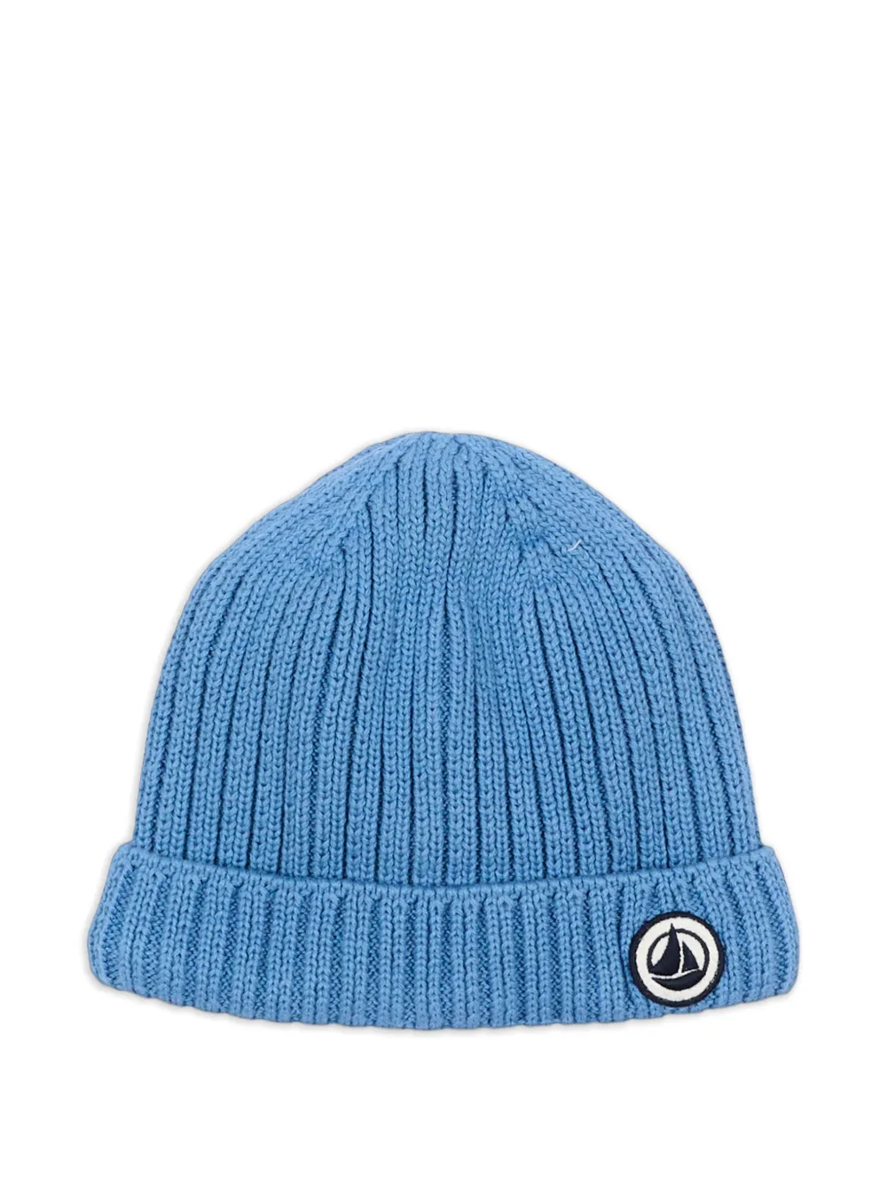 Petit Bateau ribbed-knit logo-patch beanie hat - Blu