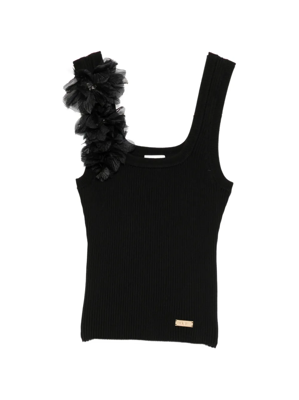 Aje Pamela flower ribbed tank