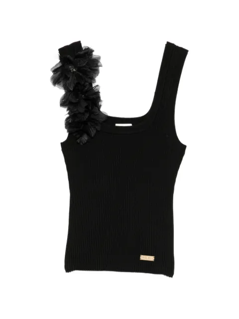 Aje Pamela flower ribbed tank