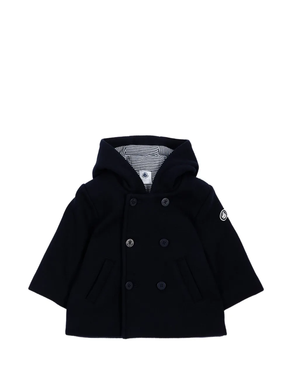 Petit Bateau double-breasted hooded coat - Blu
