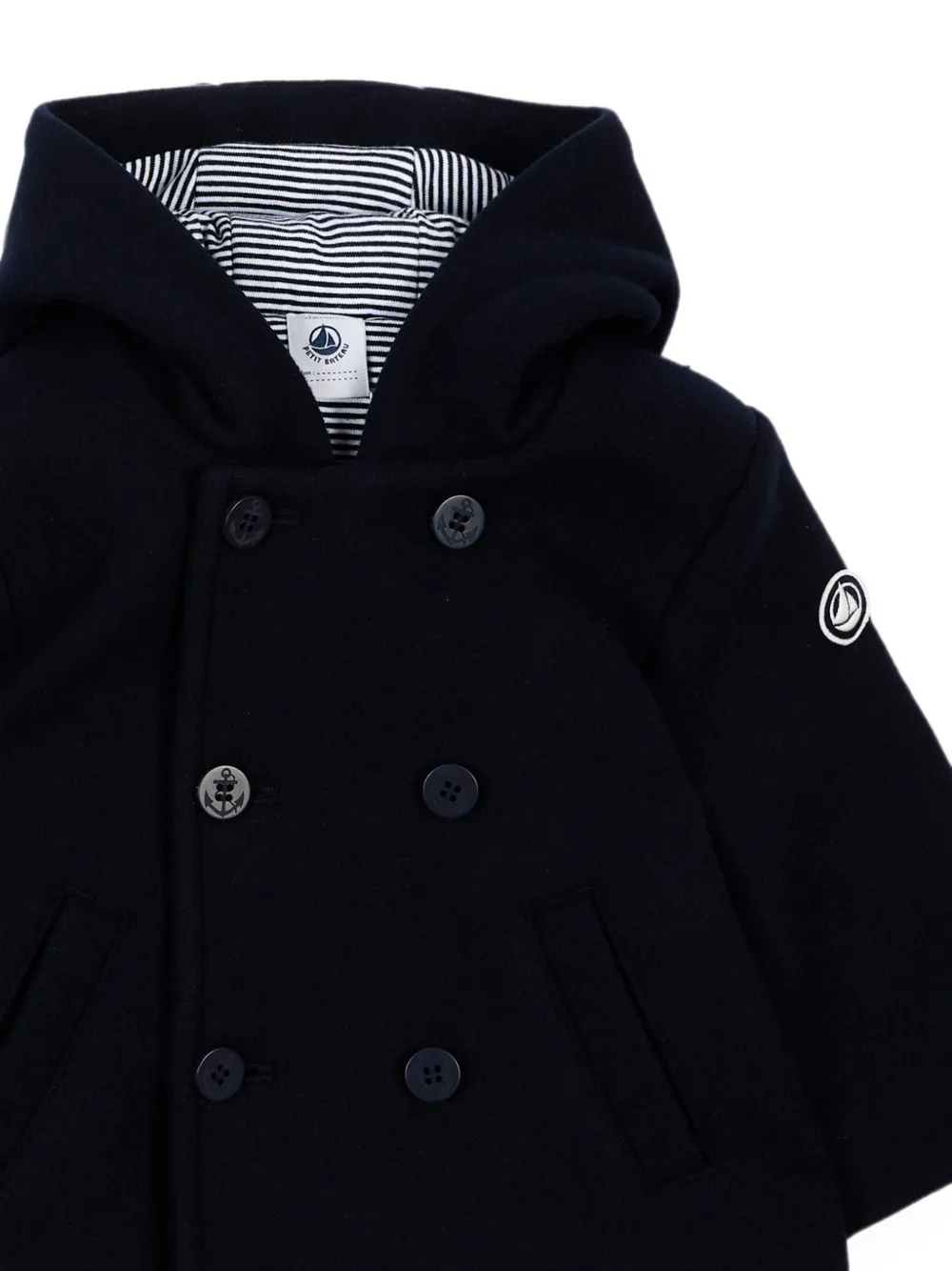Petit Bateau Jas met dubbele rij knopen Blauw