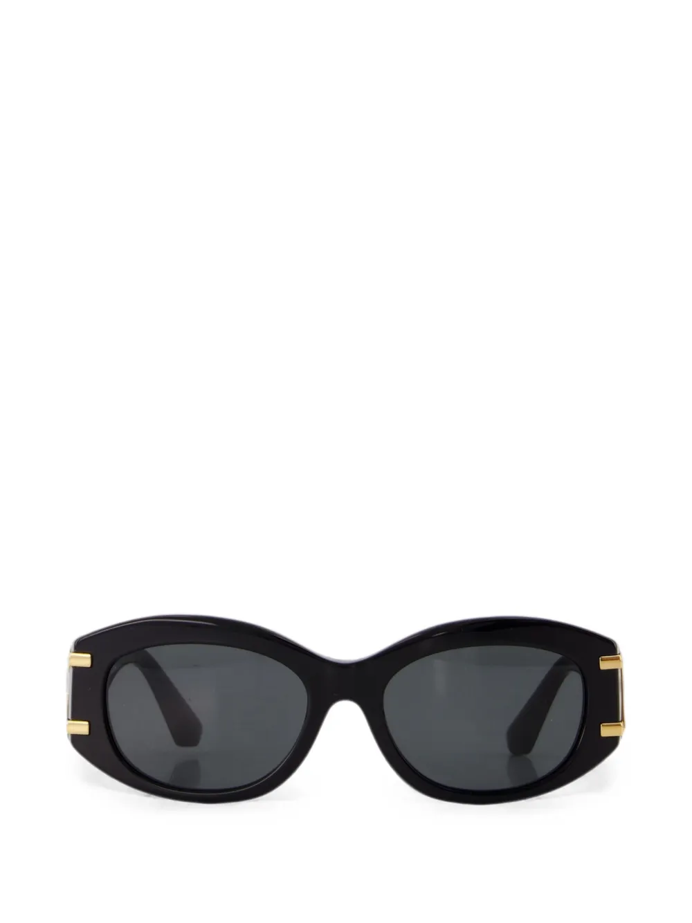 Dolce & Gabbana DG logo-plaque oval-frame sunglasses - Nero