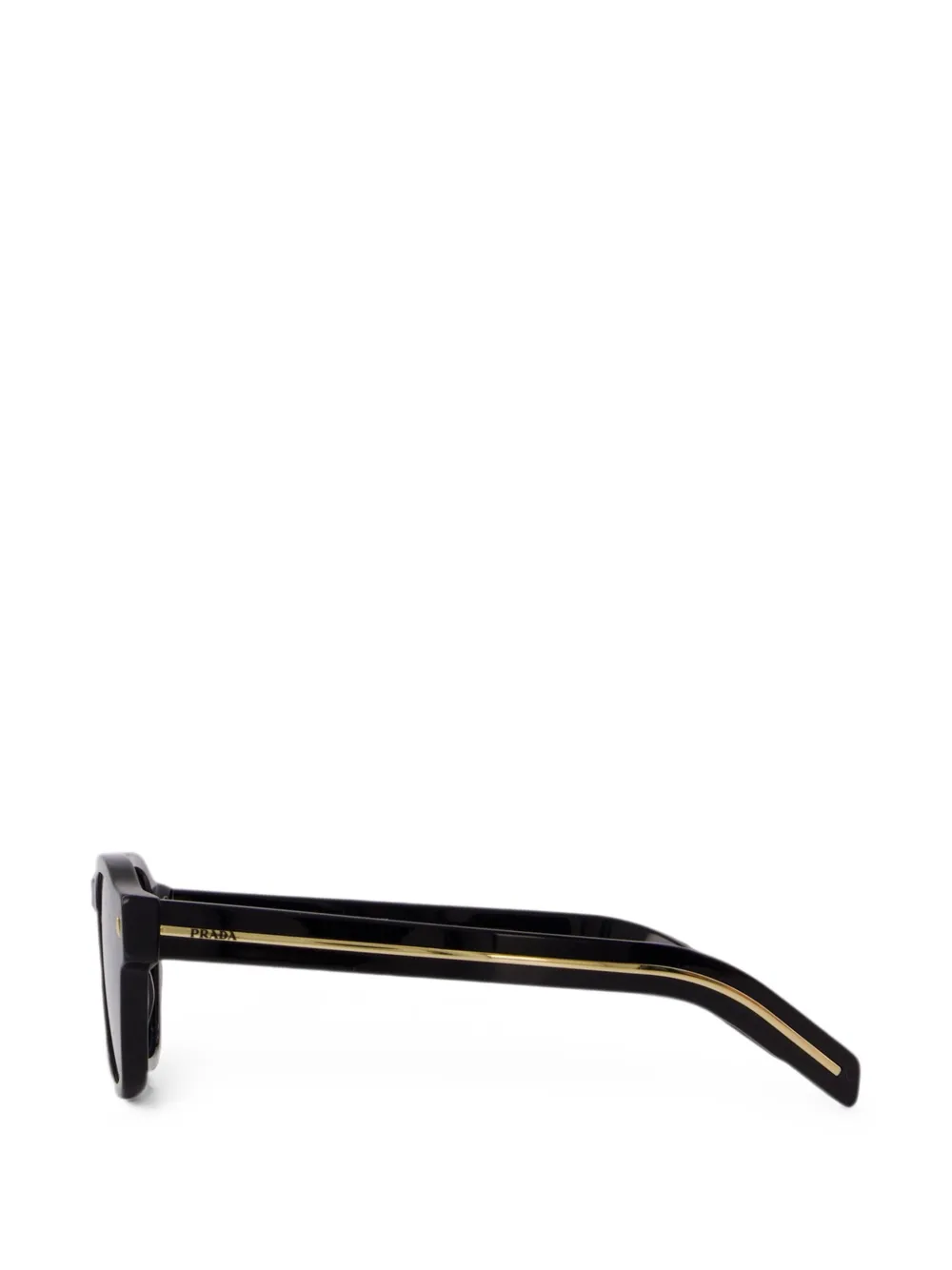 Prada Eyewear Zonnebril met het iconische metalen plakkaat Zwart