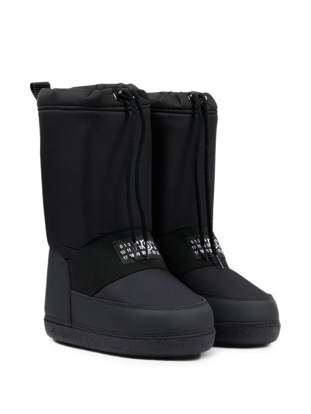 MM6 Maison Margiela Kids logo-patch drawstring snow boots - Schwarz