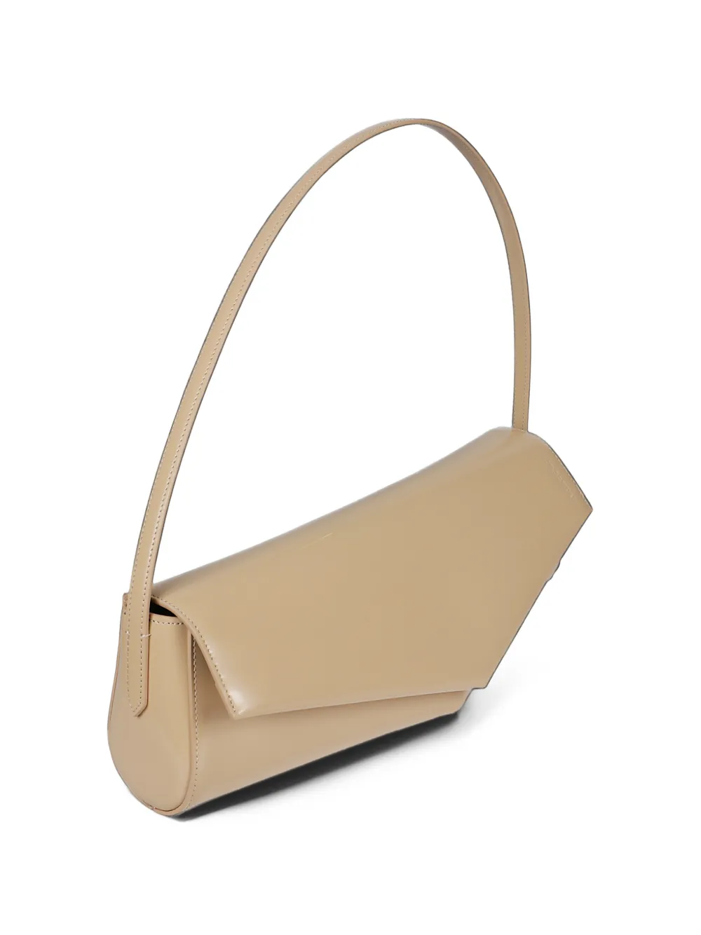 Jil Sander geometric-flap leather shoulder bag Beige