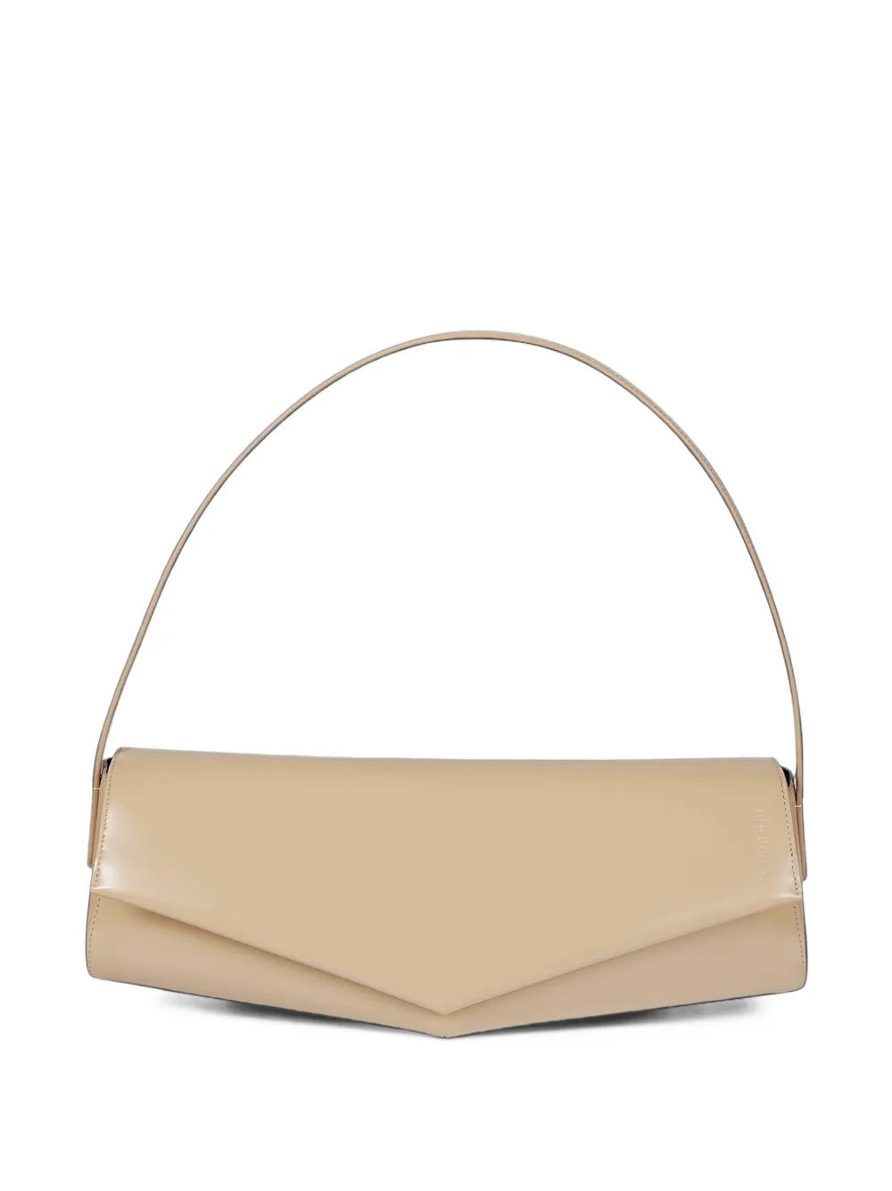Jil Sander geometric-flap leather shoulder bag Beige