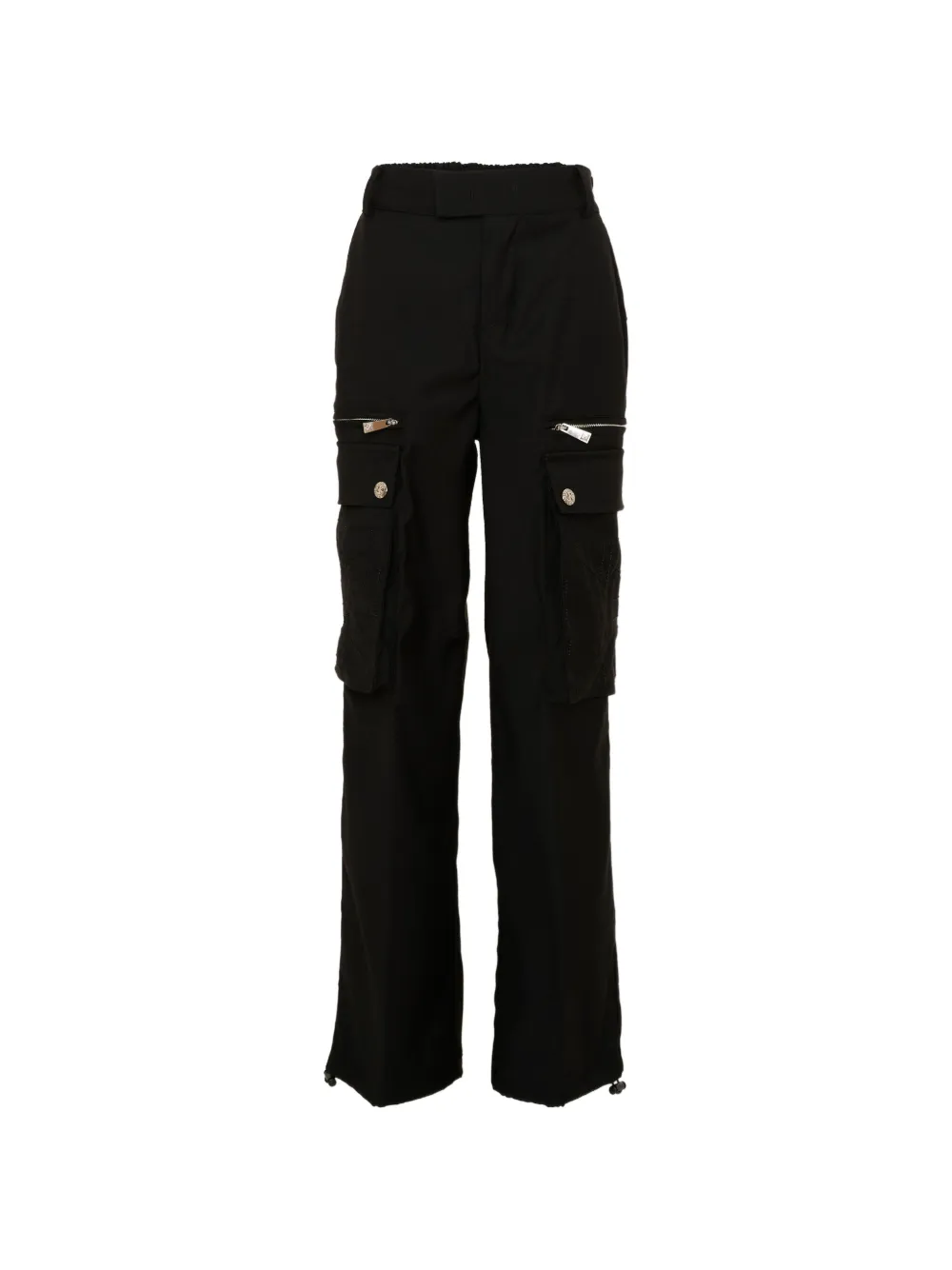 John Richmond Junior logo-embroidered zip-pocket cargo pants - Nero