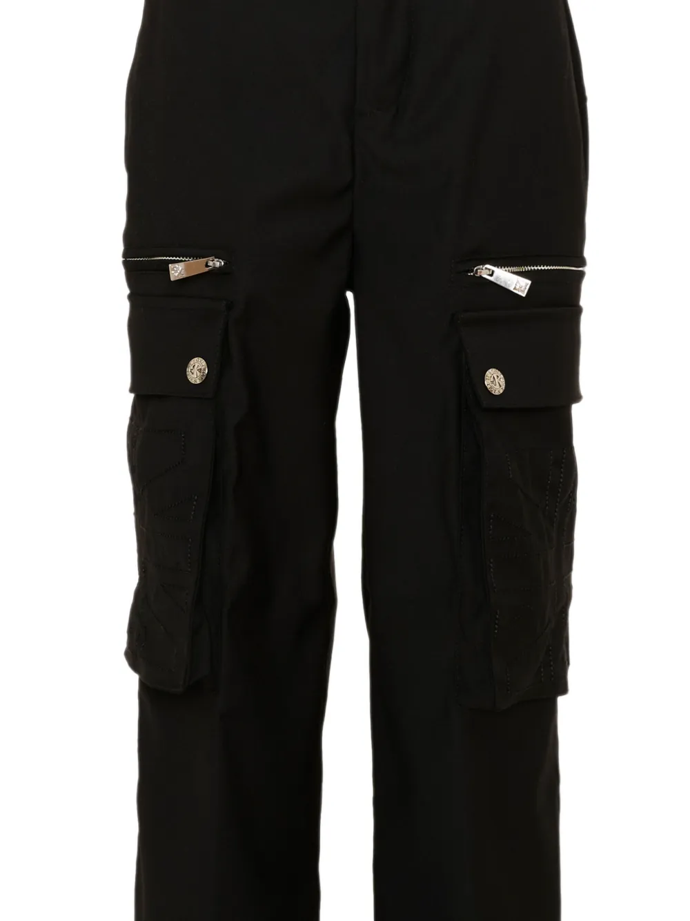John Richmond Junior Cargo broek met geborduurd logo en ritszak Zwart