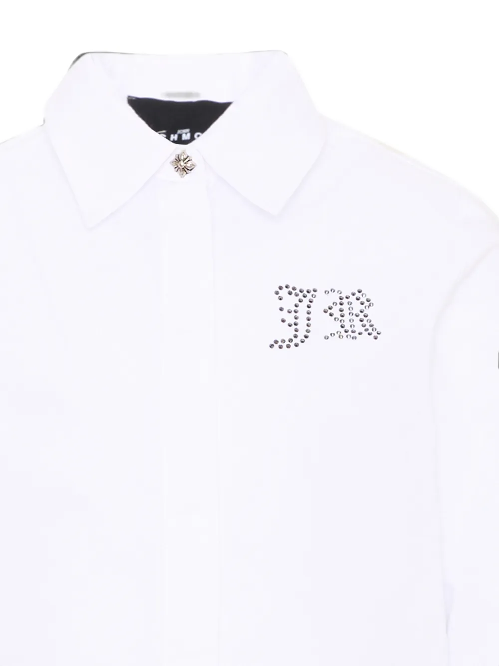 John Richmond Junior Shirt verfraaid met stras en logoprint Wit