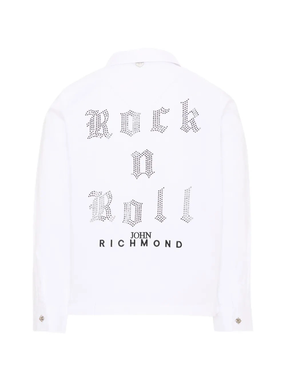 John Richmond Junior Shirt verfraaid met stras en logoprint Wit