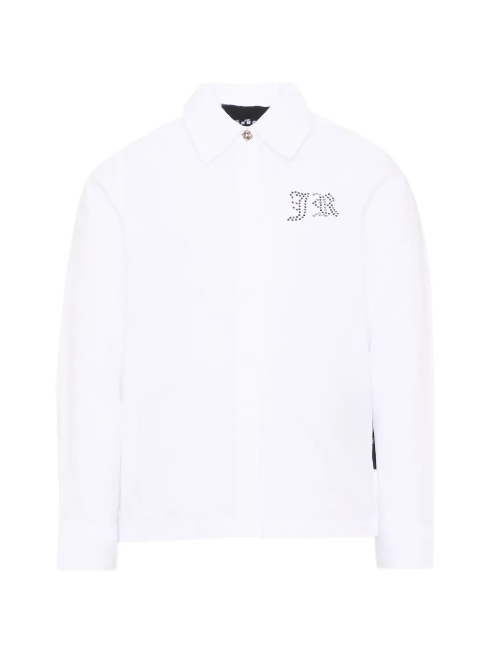 John Richmond Junior rhinestone-embellished logo-print shirt - Weiß