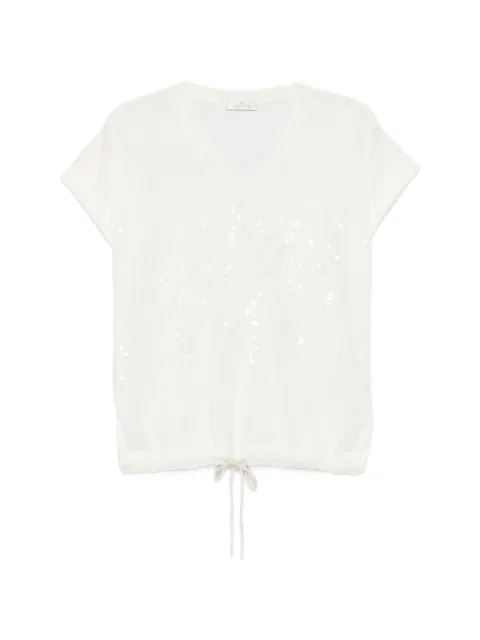 PANICALE Kordelzug-T-Shirt mit Pailletten