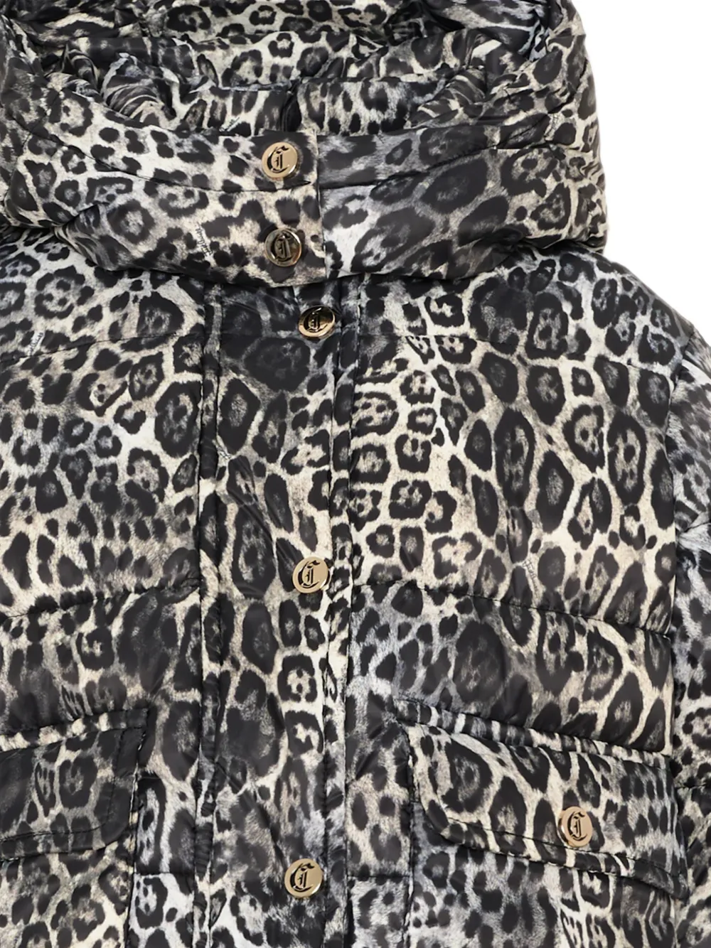 Just Cavalli Kids Gewatteerd jack met luipaard-print Grijs