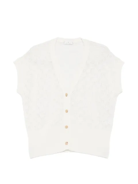 PANICALE cárdigan de punto con perforaciones y cuello en V