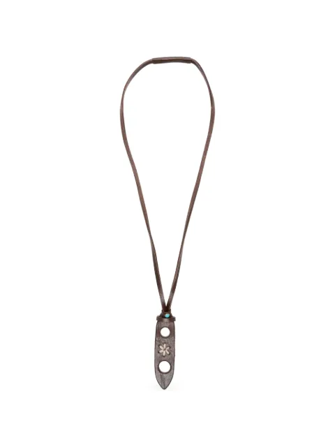 ERALDO flower-embroidered leather glasses necklace