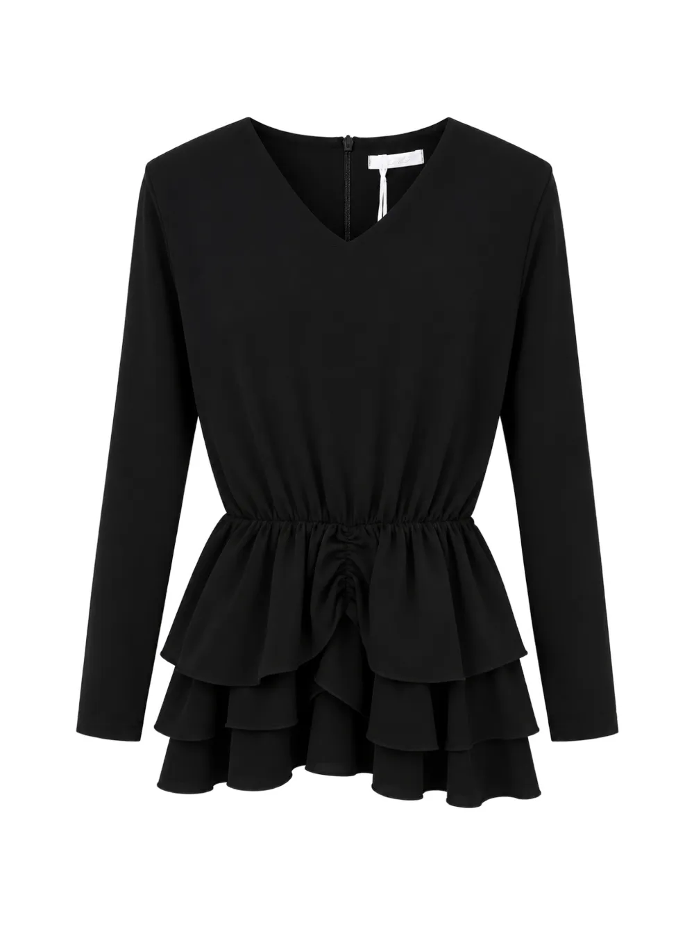 Miss Grant Kids ruffled tiered dress - Schwarz