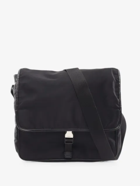 Prada Pre-Owned 2019-2026 Saffiano Trimmed Tessuto Buckle Messenger Bag crossbody bag