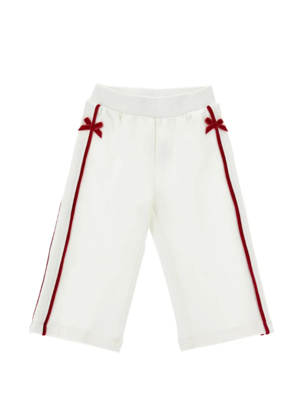 Monnalisa bow-detail side-stripe trousers Wit