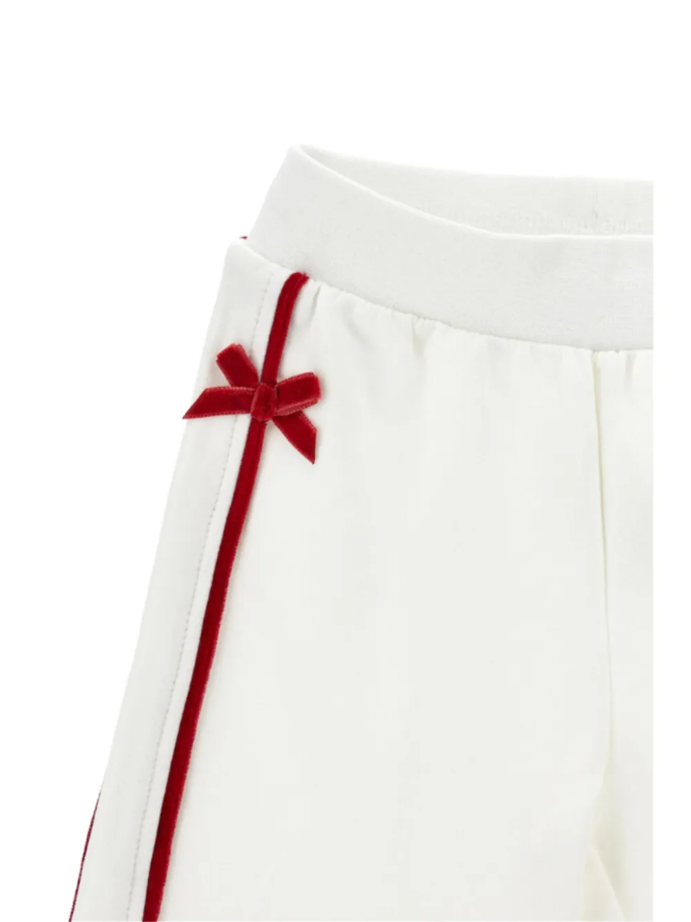 Monnalisa bow-detail side-stripe trousers Wit