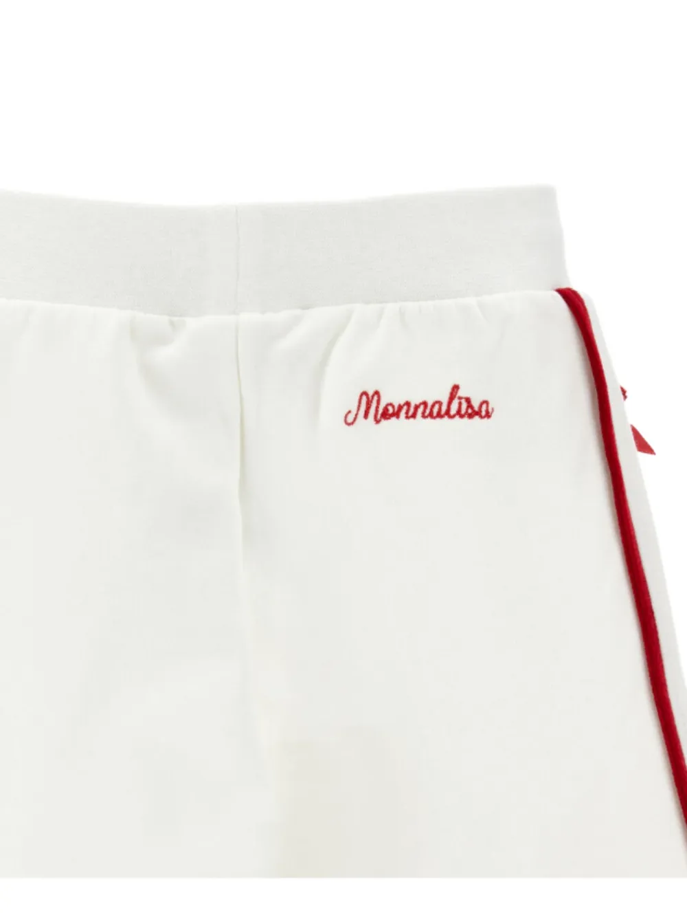 Monnalisa bow-detail side-stripe trousers Wit