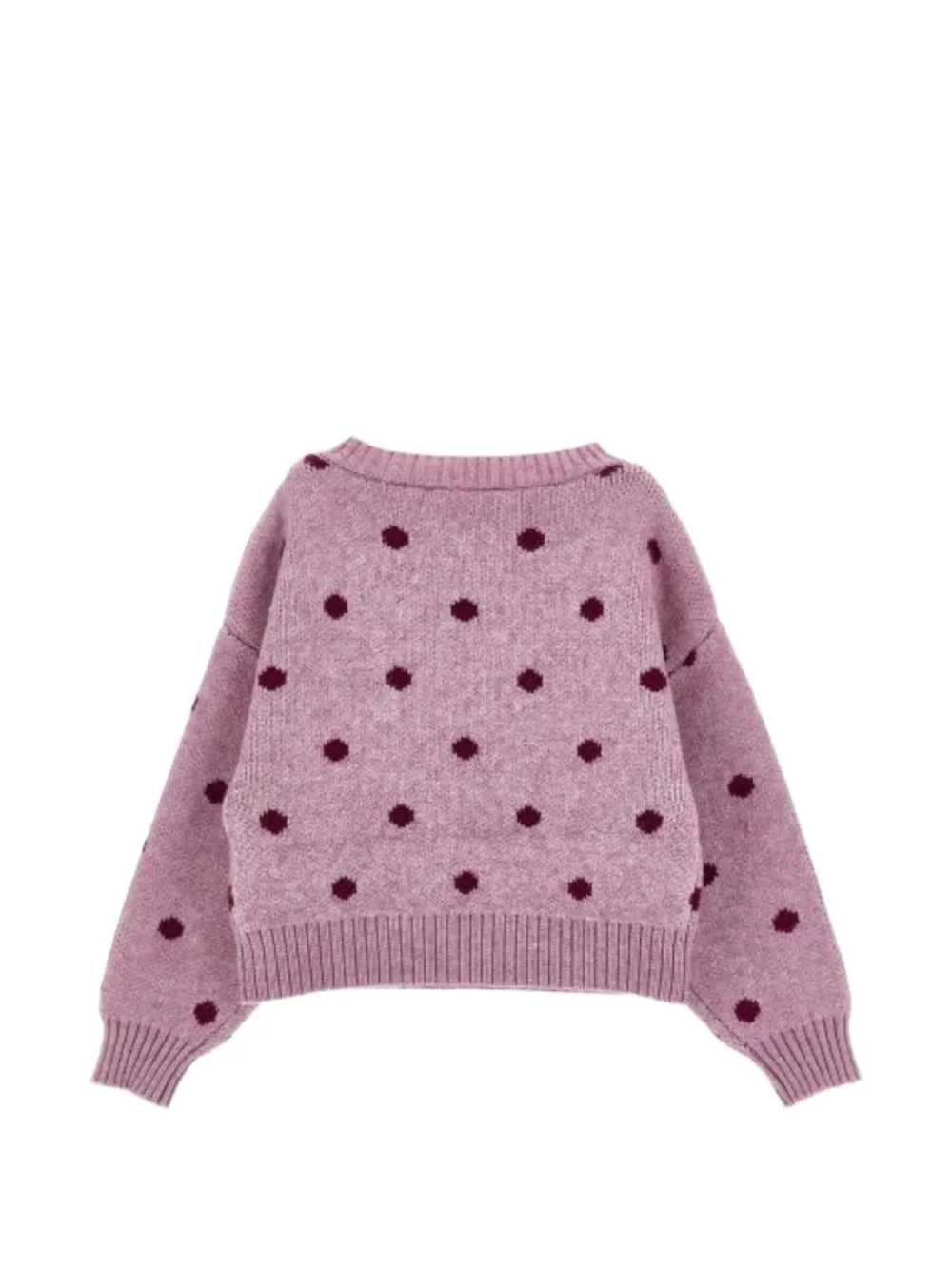 Monnalisa floral-embroidered polka-dot sweater - Viola