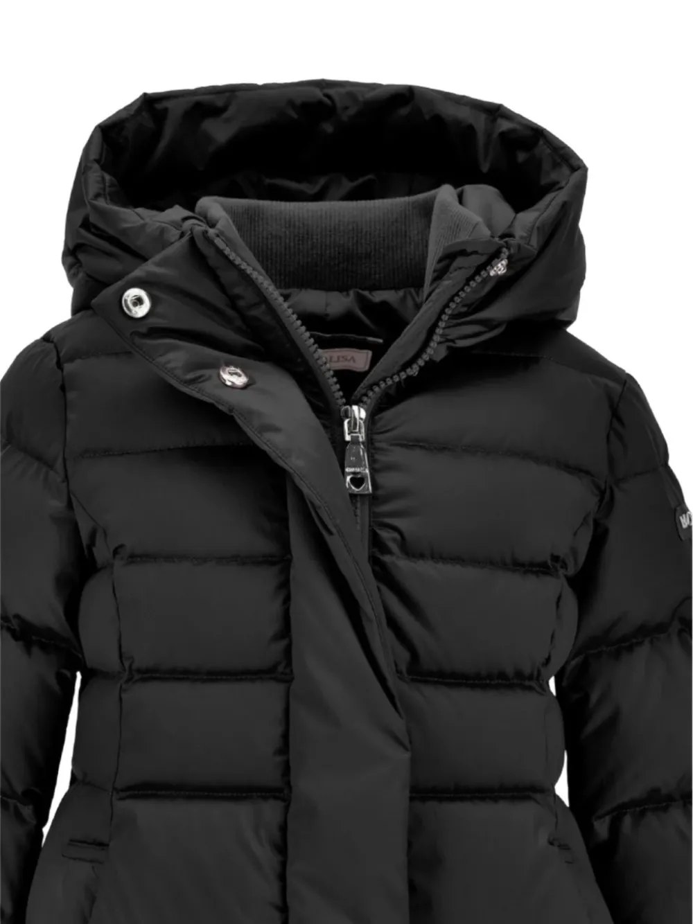 Monnalisa hooded quilted jacket Zwart