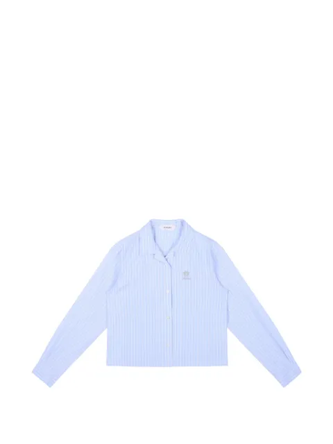 Versace Kids Medusa-embroidered stripe shirt