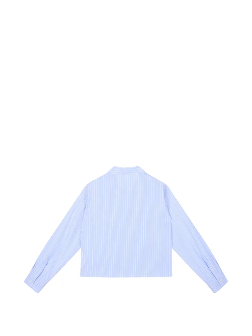 Versace Kids Medusa-embroidered stripe shirt Blauw