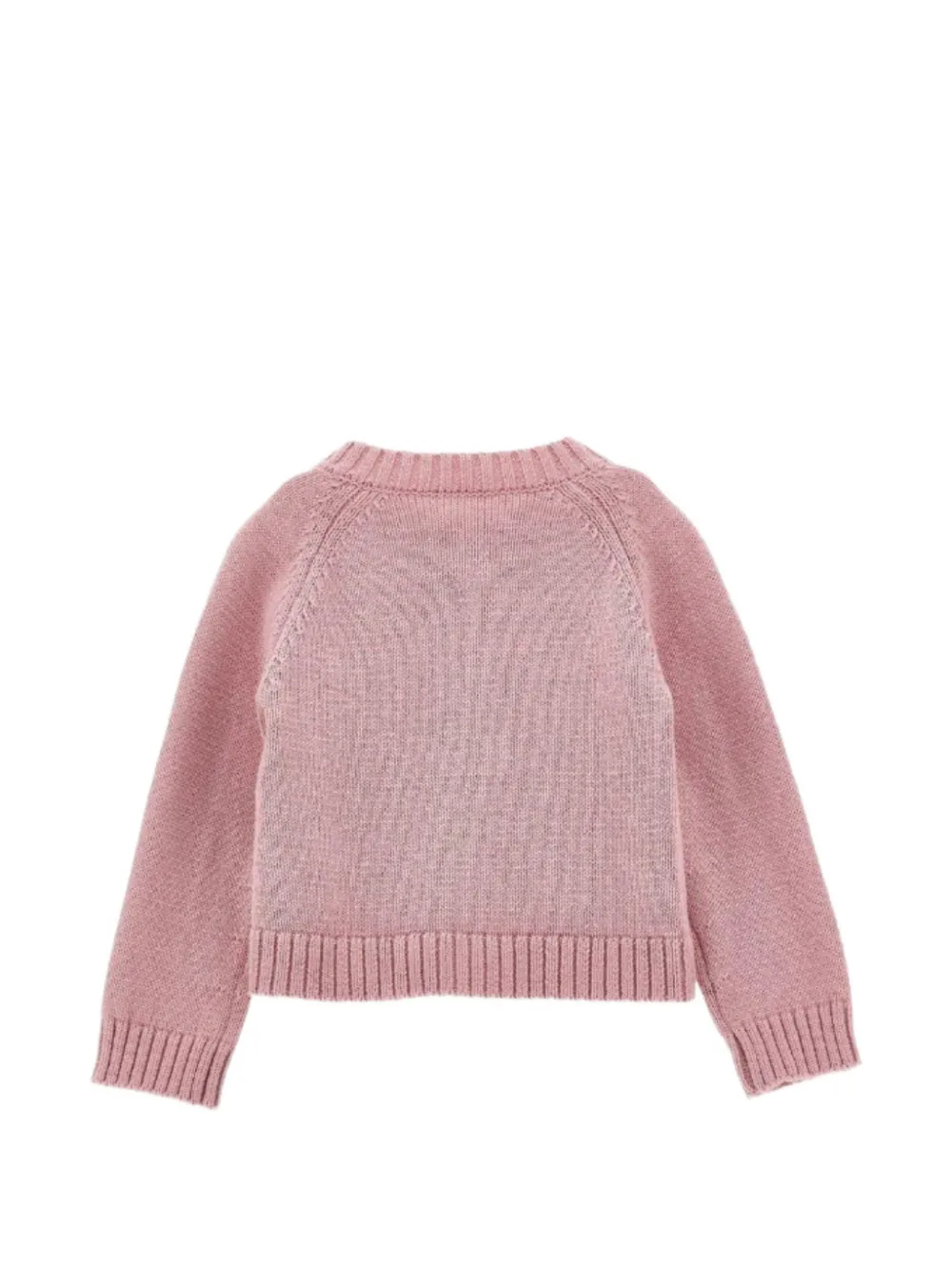 Monnalisa floral-embroidered knitted cardigan Roze