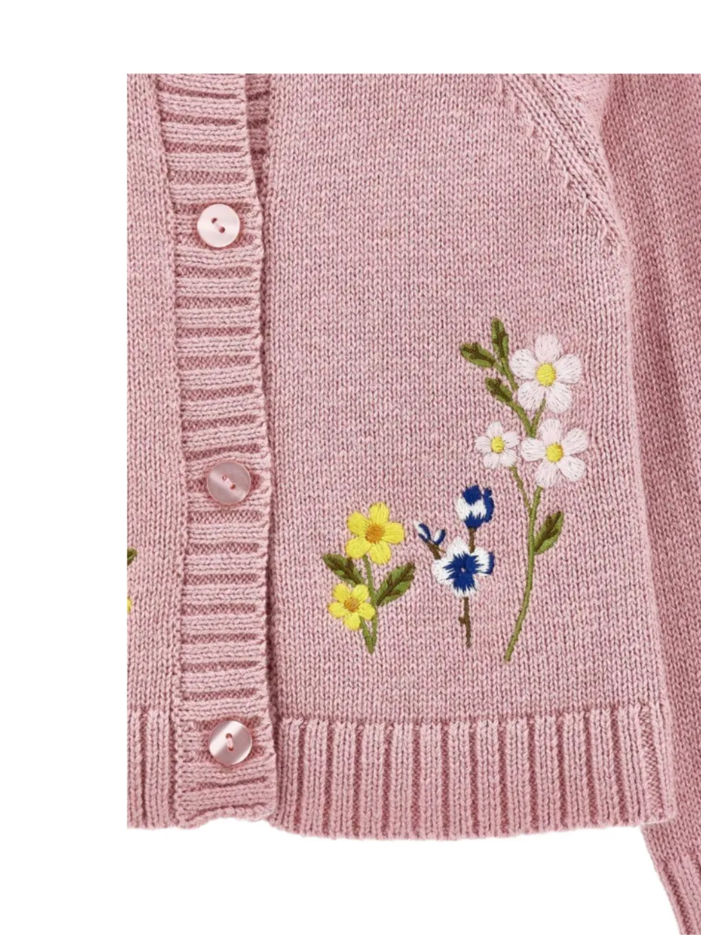 Monnalisa floral-embroidered knitted cardigan Roze