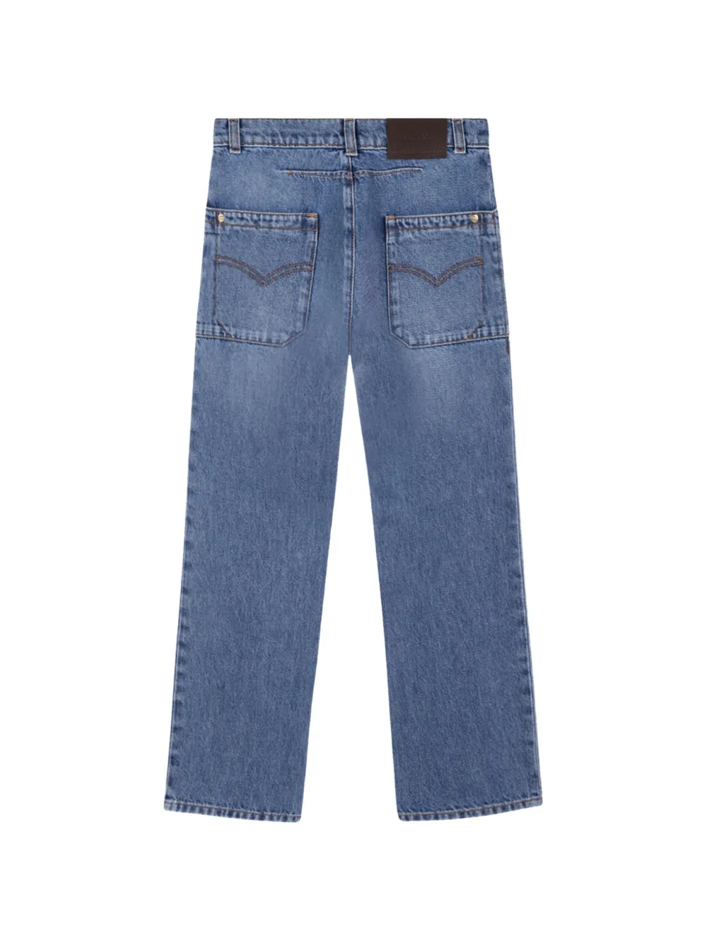 Versace Kids Jeans met riemlussen en zak Blauw