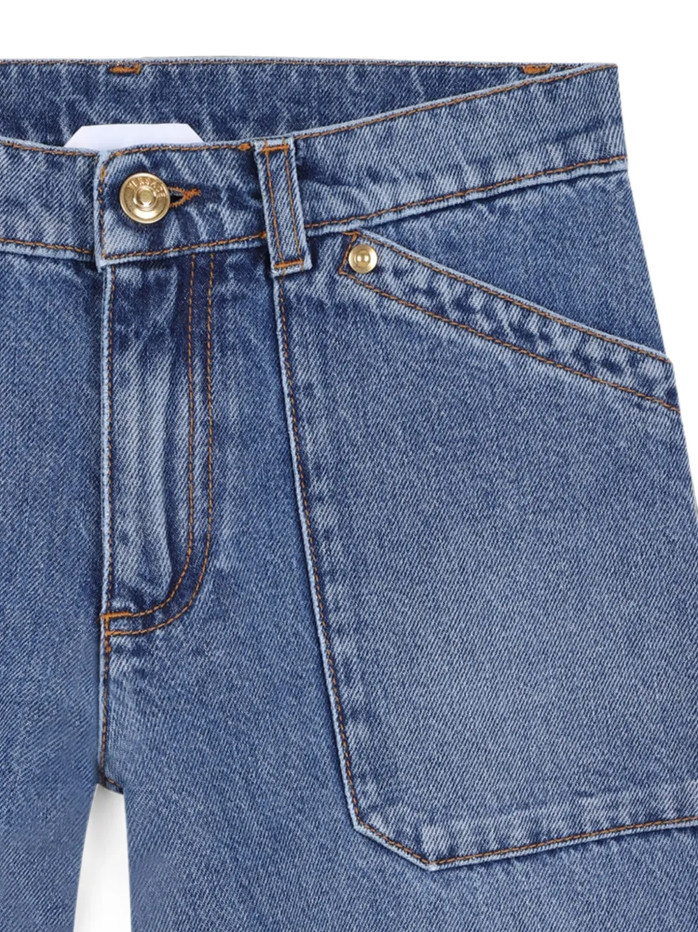 Versace Kids Jeans met riemlussen en zak Blauw