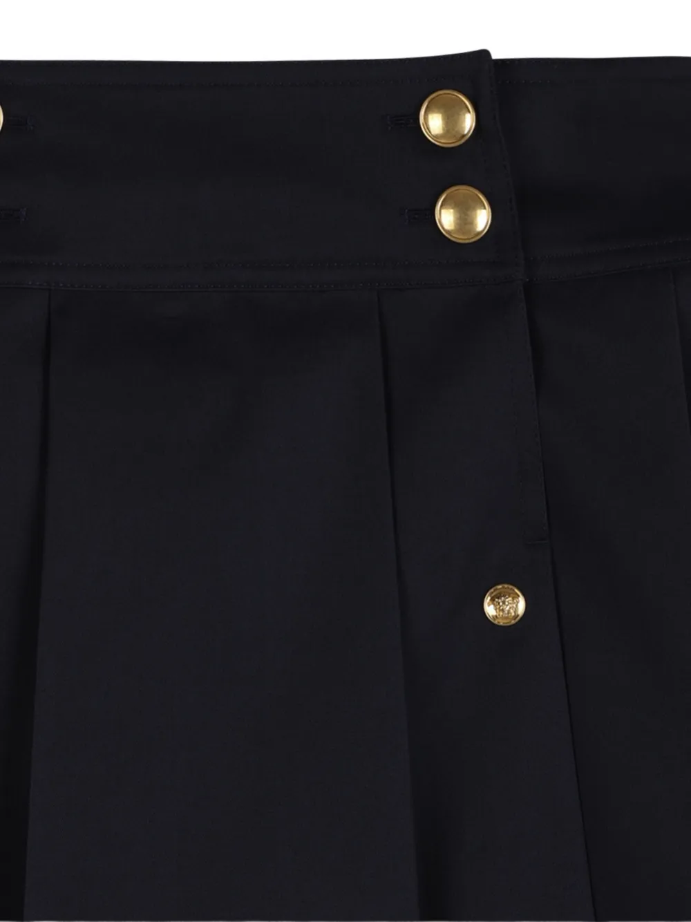 Versace Kids Medusa-button pleated skirt Blauw