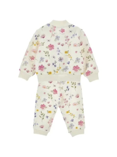 Monnalisa floral-print zip-up sweater and trousers set