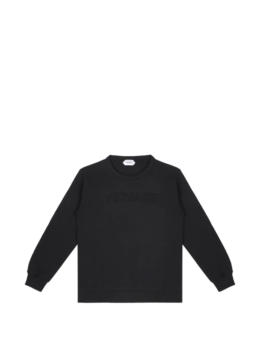 Versace Kids logo-embroidered sweater - Nero