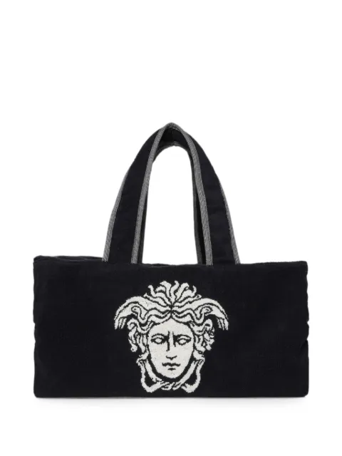 Versace Home Terry cloth head logo-print gym bag