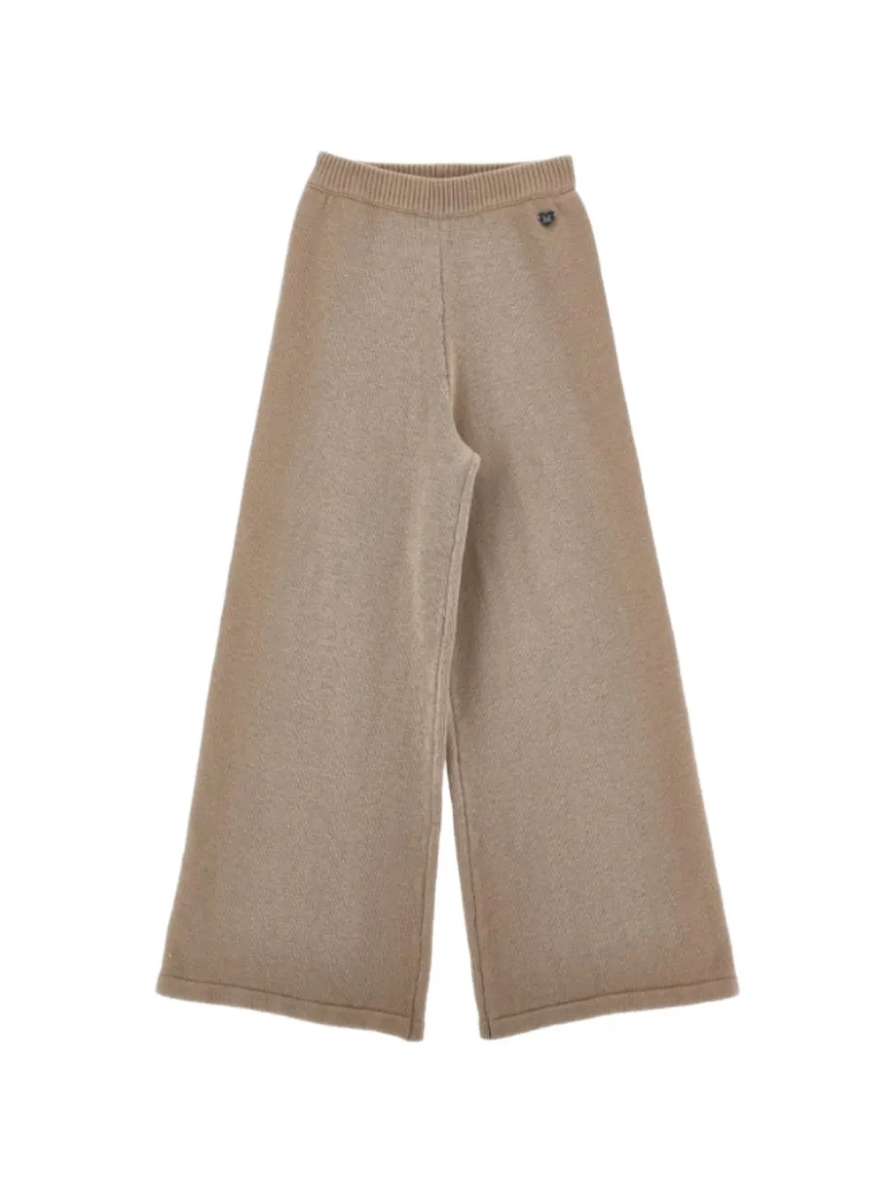 Monnalisa knitted wide-leg trousers Beige
