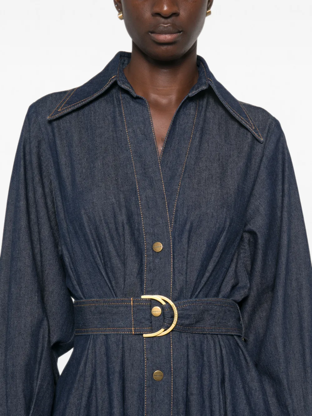 ZIMMERMANN Denim midi-blousejurk Blauw