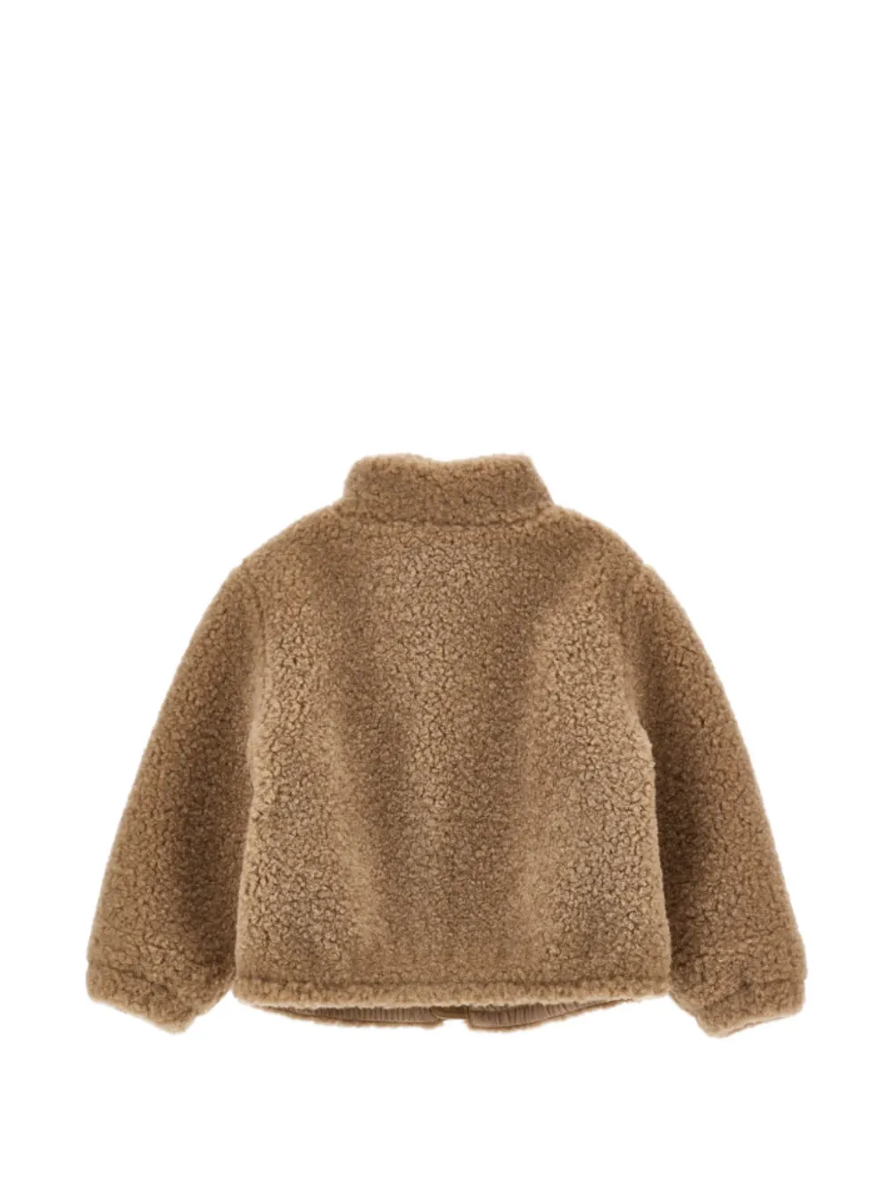 Monnalisa teddy-texture zip-up jacket Bruin