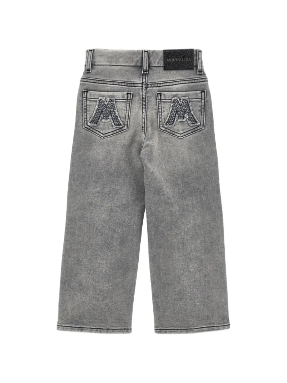 Monnalisa embellished acid-wash jeans Zwart