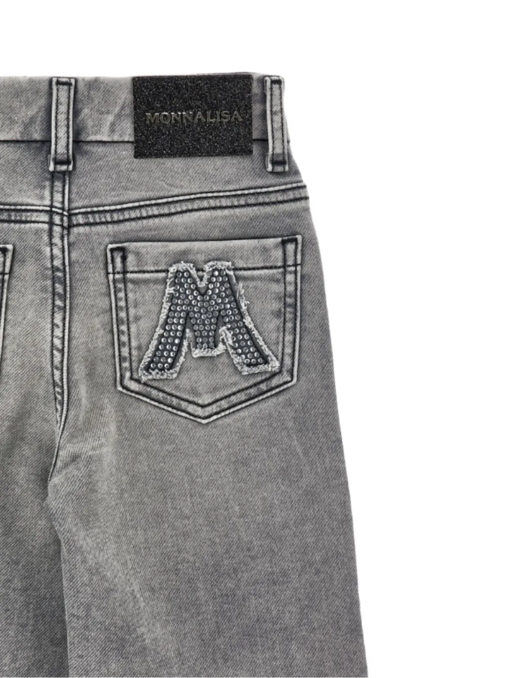 Monnalisa embellished acid-wash jeans Zwart