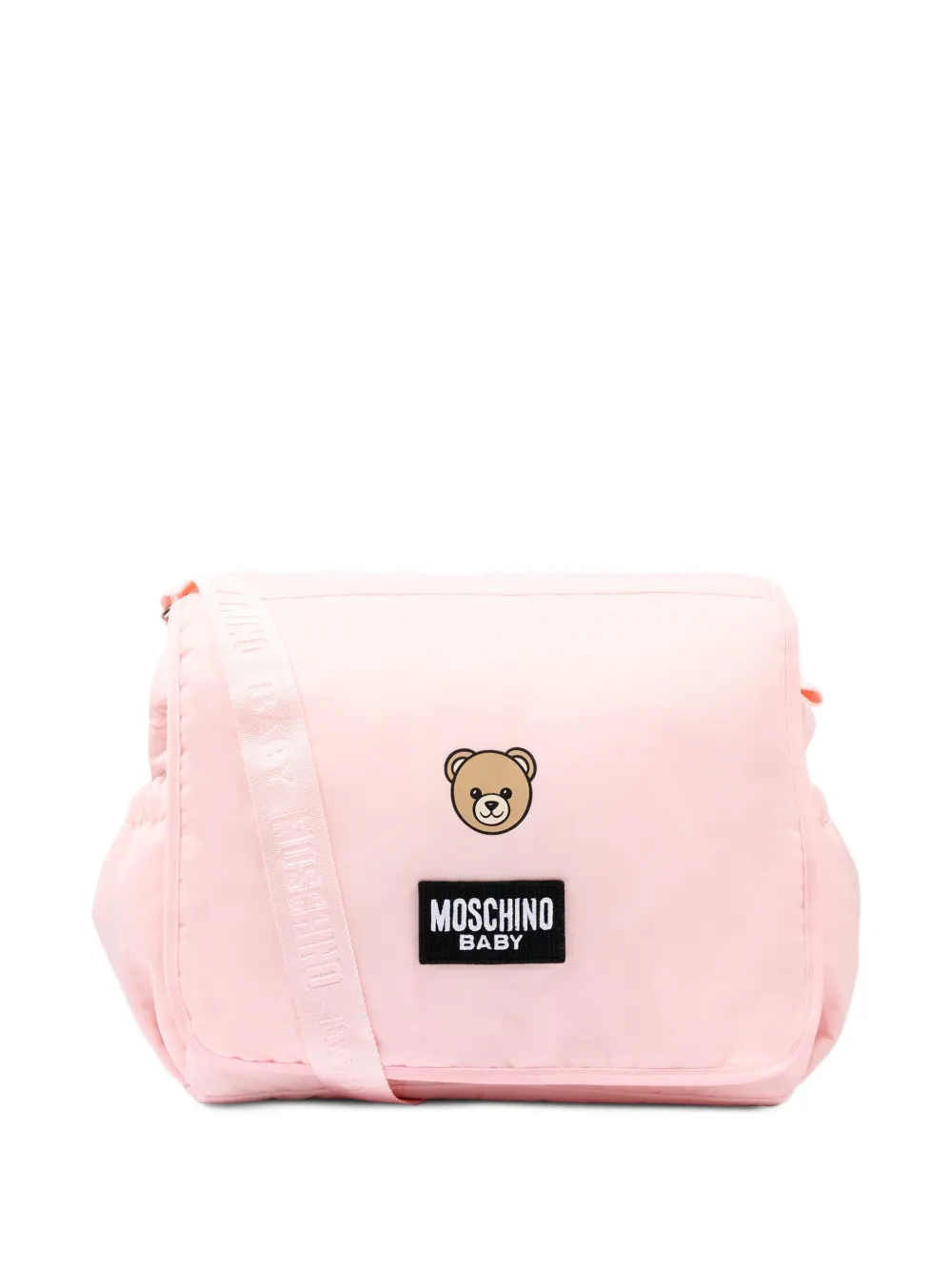 Moschino Kids Teddy Bear logo-patch changing bag - Rosa