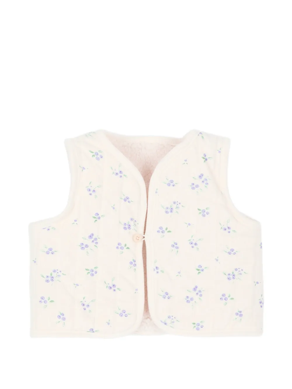 Petit Bateau Omkeerbare bodywarmer met bloemenprint Beige