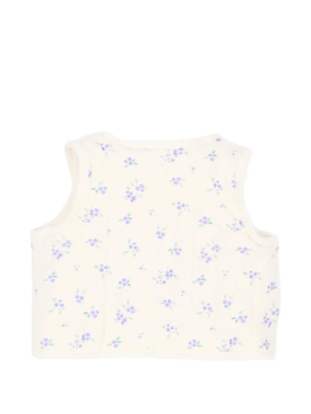Petit Bateau Omkeerbare bodywarmer met bloemenprint Beige