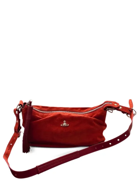 Vivienne Westwood Emma Orb plaque suede shoulder bag