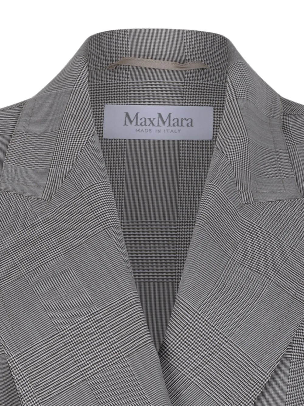 Max Mara Geruit jack met ceintuur Grijs