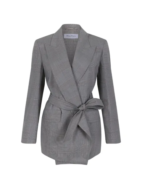 Max Mara check-pattern belted jacket