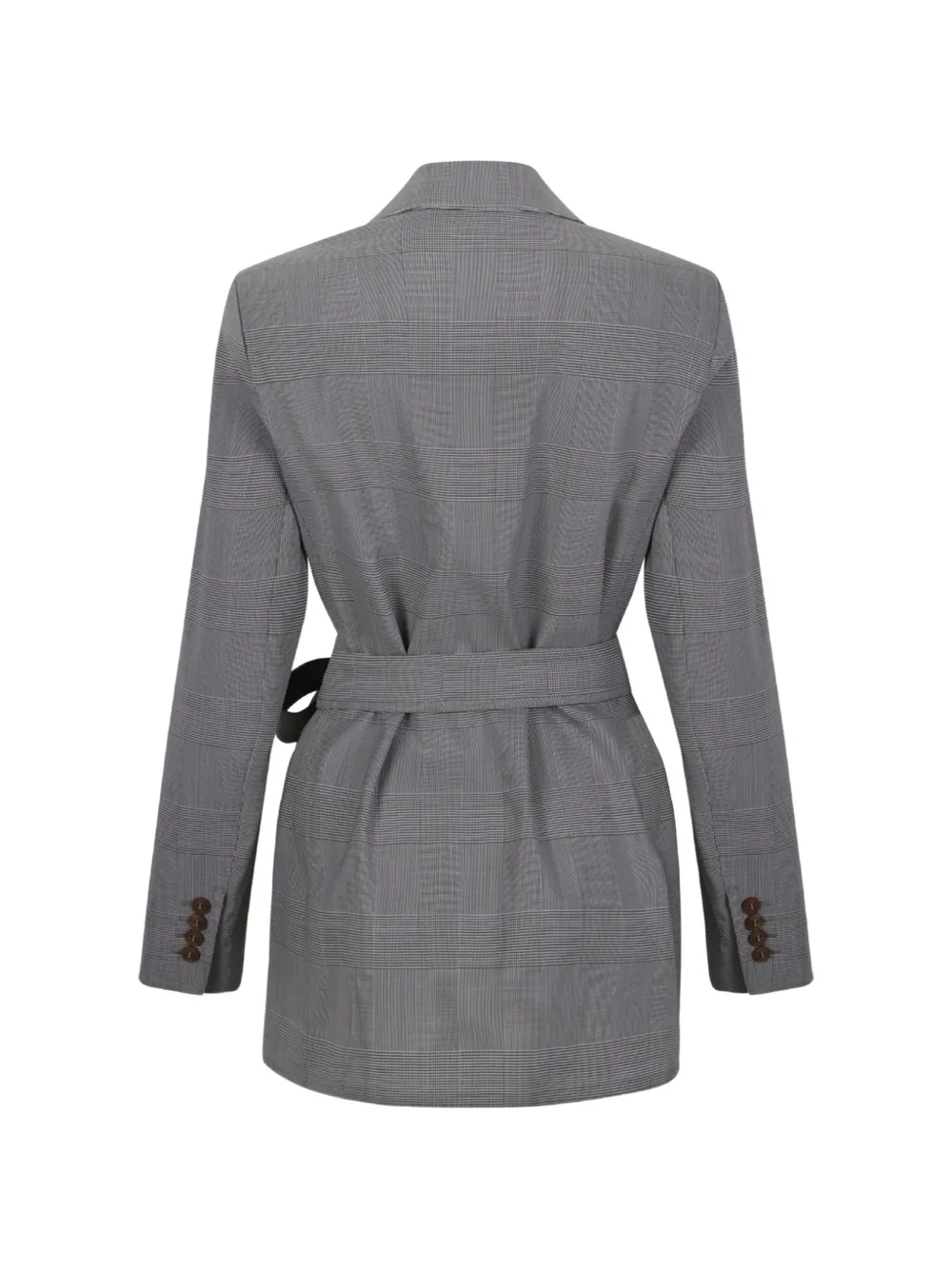 Max Mara Geruit jack met ceintuur Grijs