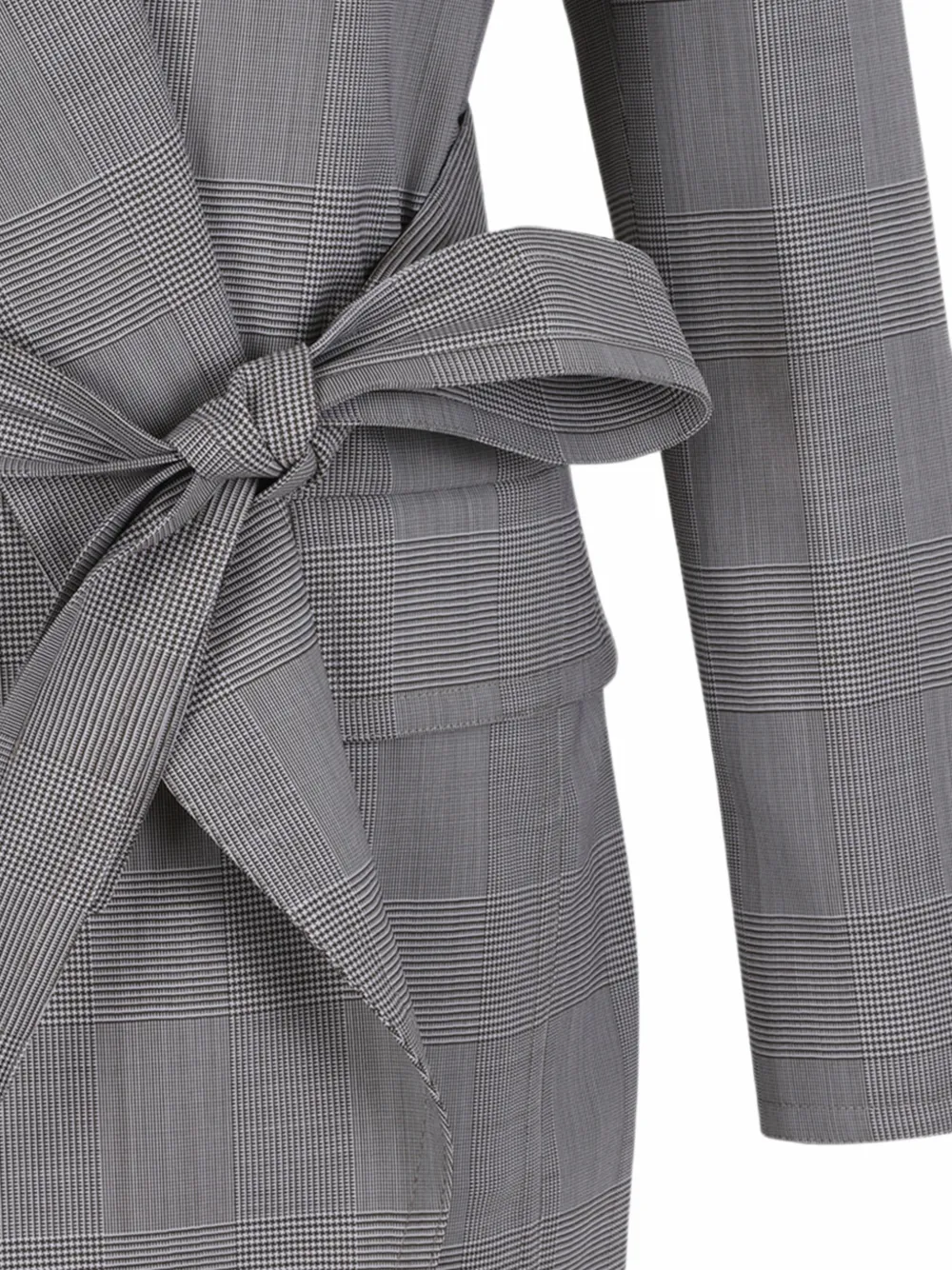 Max Mara Geruit jack met ceintuur Grijs